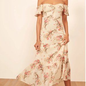 Reformation Butterfly Dress - Cream Floral (Size 2)